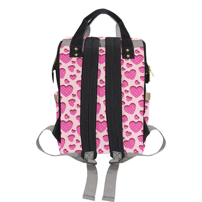 Heart Pink Pattern Print Design HE06 Diaper Bag Backpack