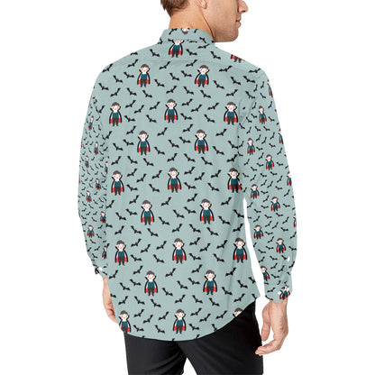 Vampire Print Design LKS304 Men's Long Sleeve Dress Shirt