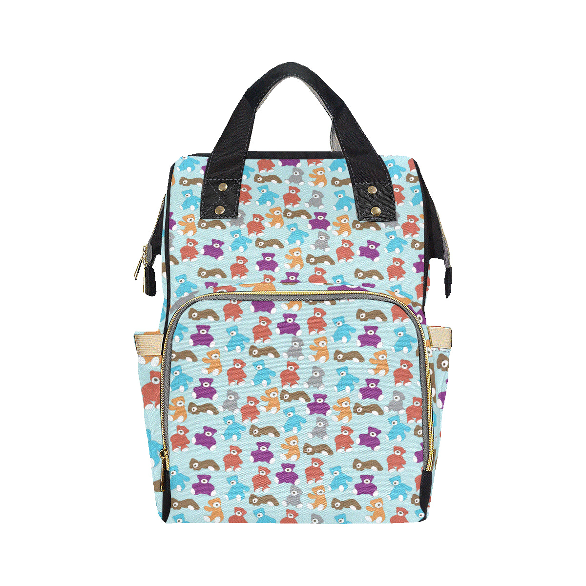 Bear Cute Pattern Print Design 03 Diaper Bag Backpack
