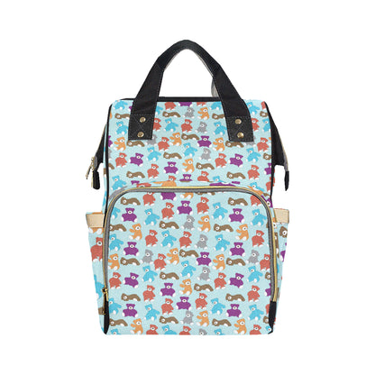 Bear Cute Pattern Print Design 03 Diaper Bag Backpack