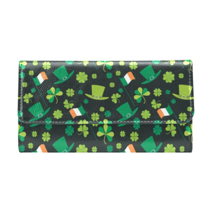 Shamrock Saint Patrick's Day Print Design LKS304 Women's Trifold Wallet