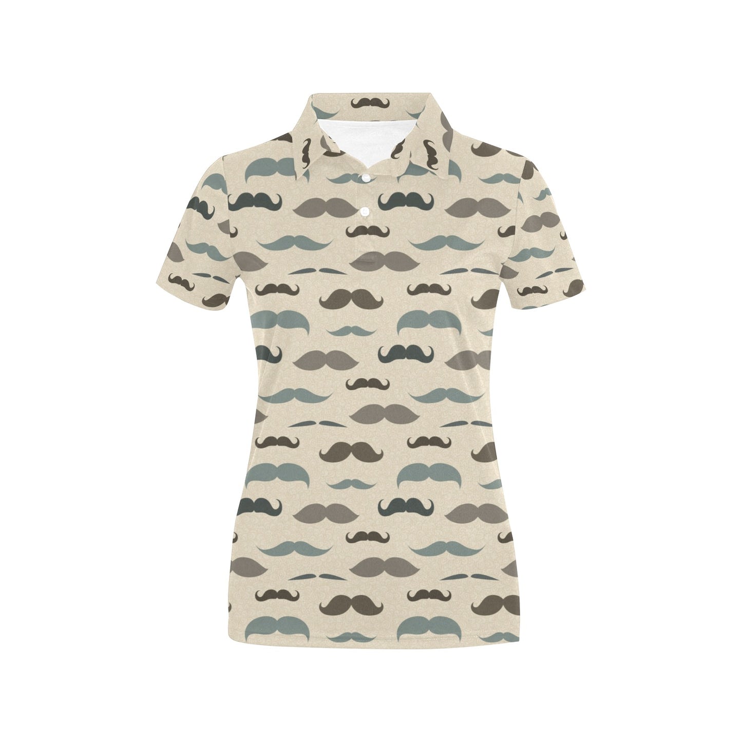 Mustache Pattern Print Design A01 Women's Polo Shirt