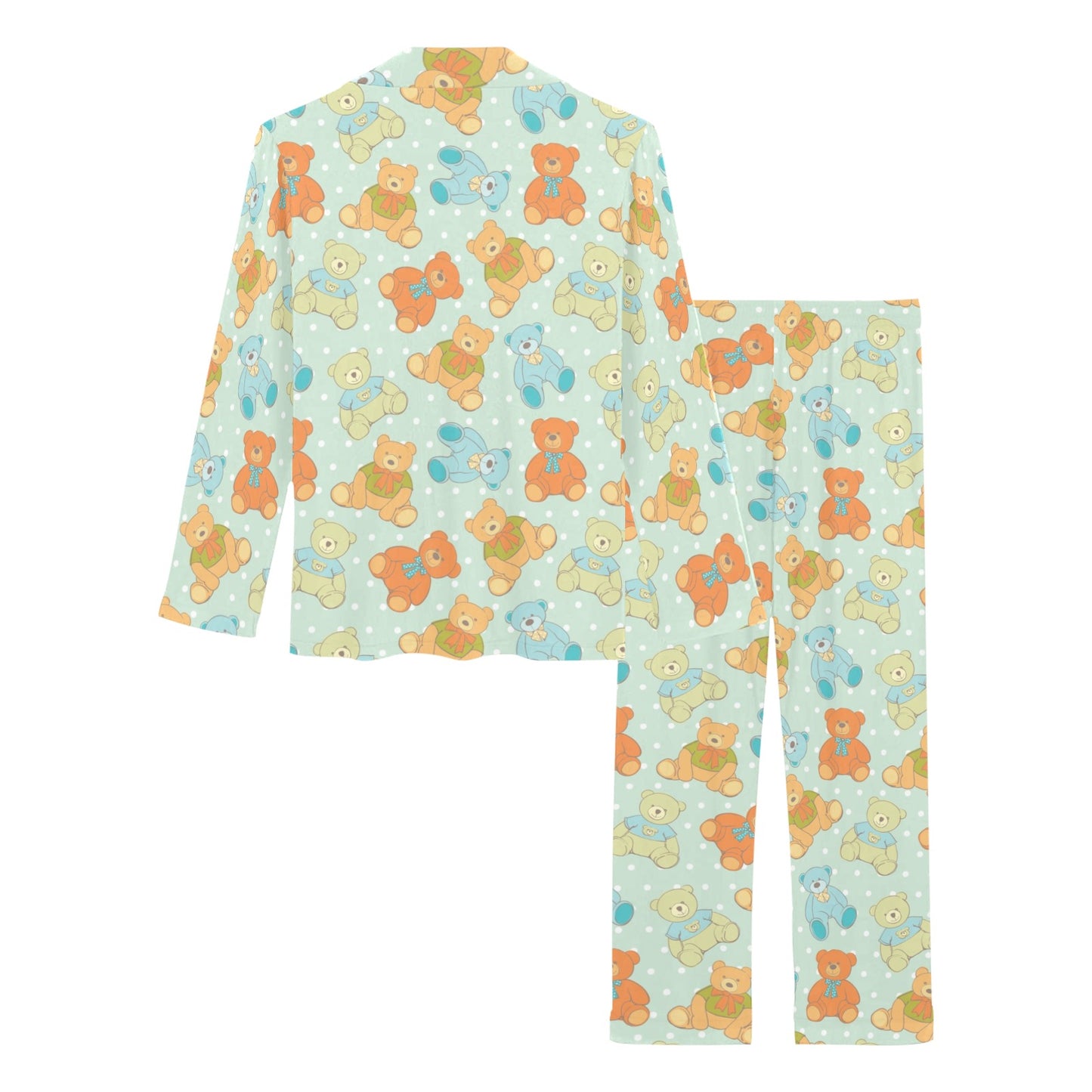 Bear Pattern Print Design 02 Women's Long Pajama Set