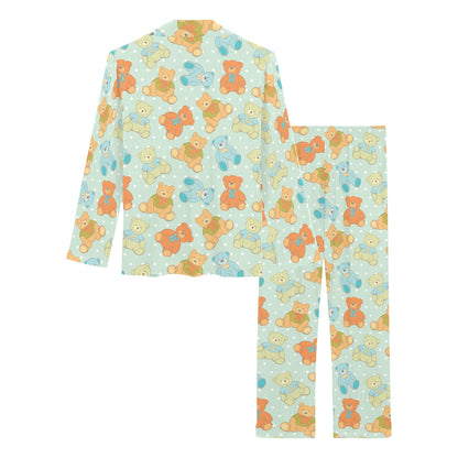 Bear Pattern Print Design 02 Women's Long Pajama Set