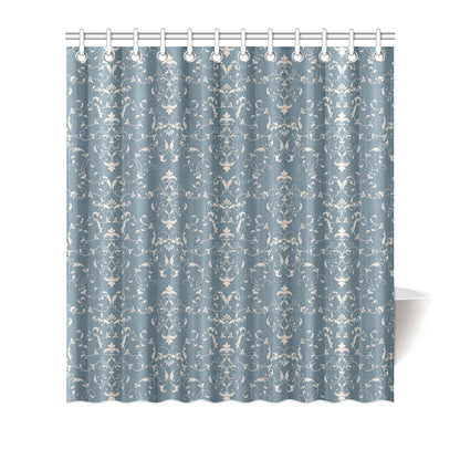 Damask Elegant Teal Print Pattern Shower Curtain