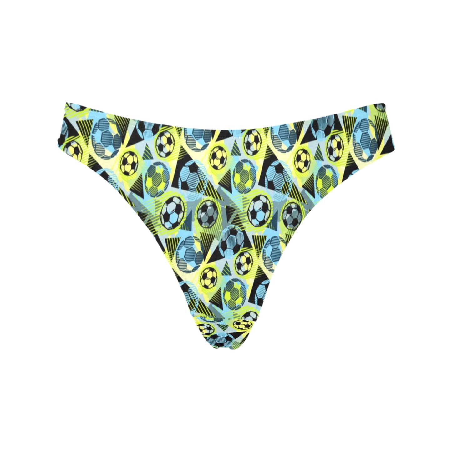 Soccer Ball Themed Print Design Women's Thongs