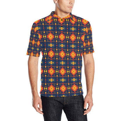 Southwest Pattern Print Design LKS307 Men Polo Shirt