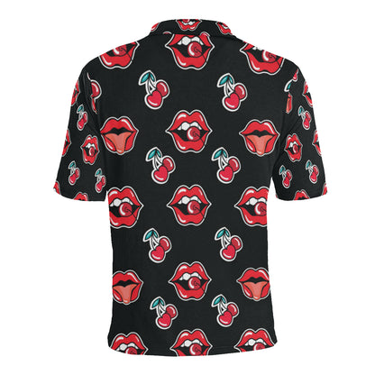 Cherry Pattern Print Design CH04 Men Polo Shirt