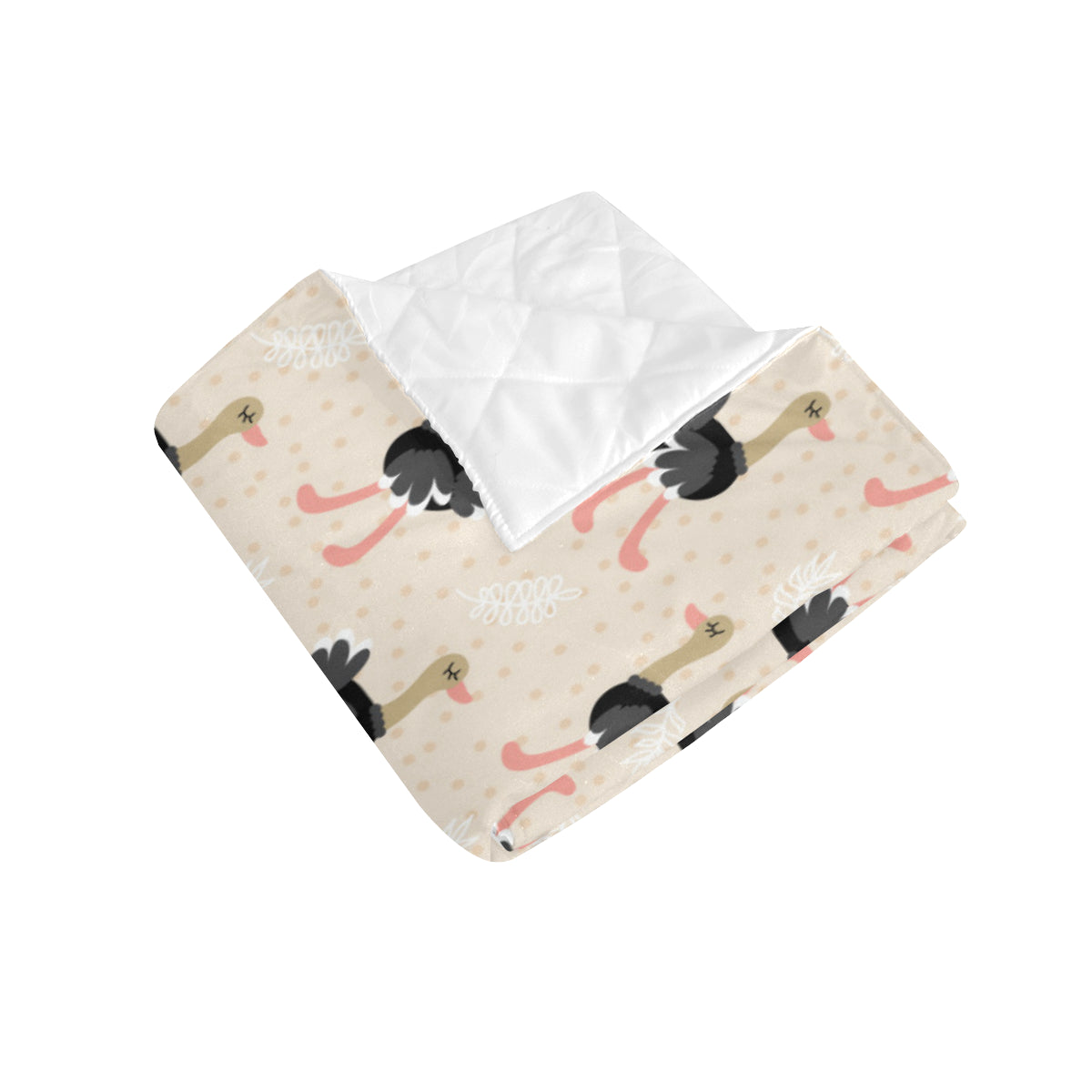 Ostrich Pattern Print Design 02 Premium Quilt