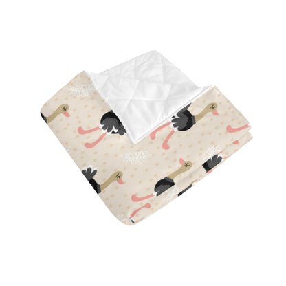 Ostrich Pattern Print Design 02 Premium Quilt