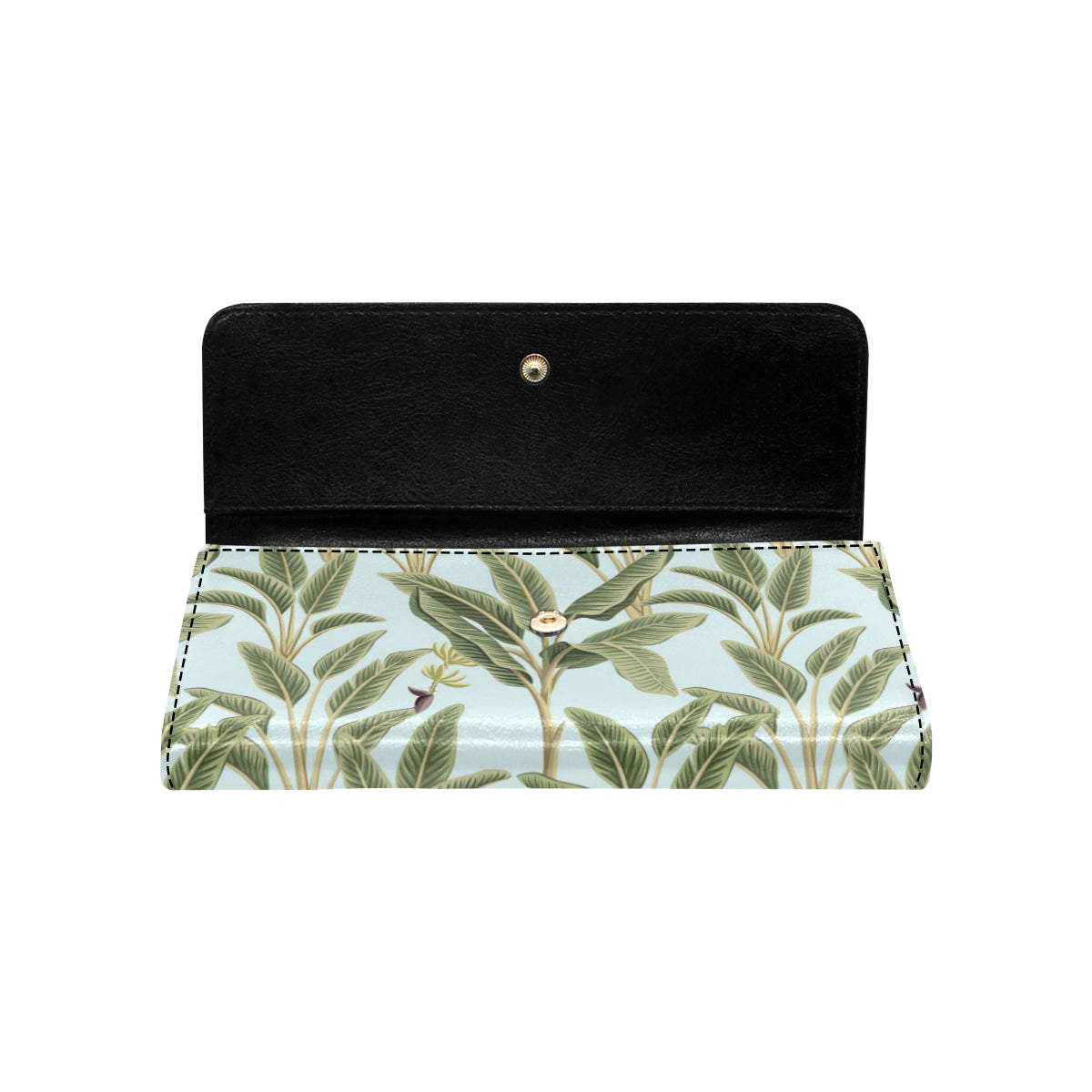 Banana Leaf Pattern Print Design BL03 Women's Trifold Wallet