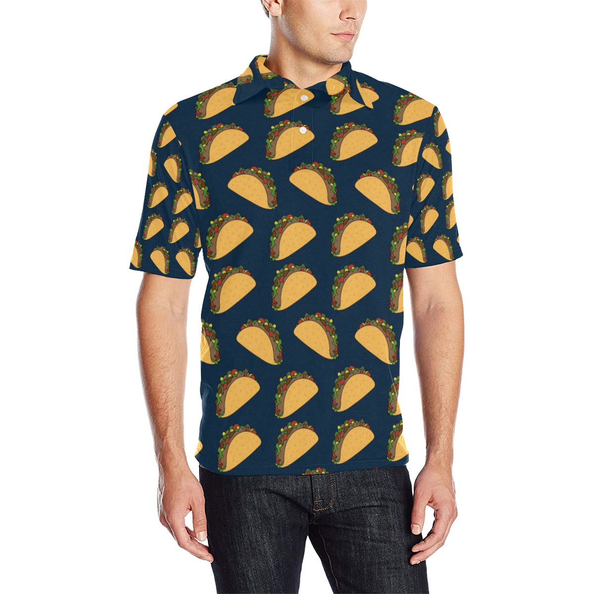 Taco Pattern Print Design TC04 Men Polo Shirt