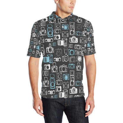 Camera Pattern Print Design 04 Men Polo Shirt