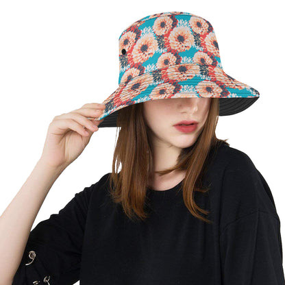 Dahlia Pattern Print Design DH05 Unisex Bucket Hat