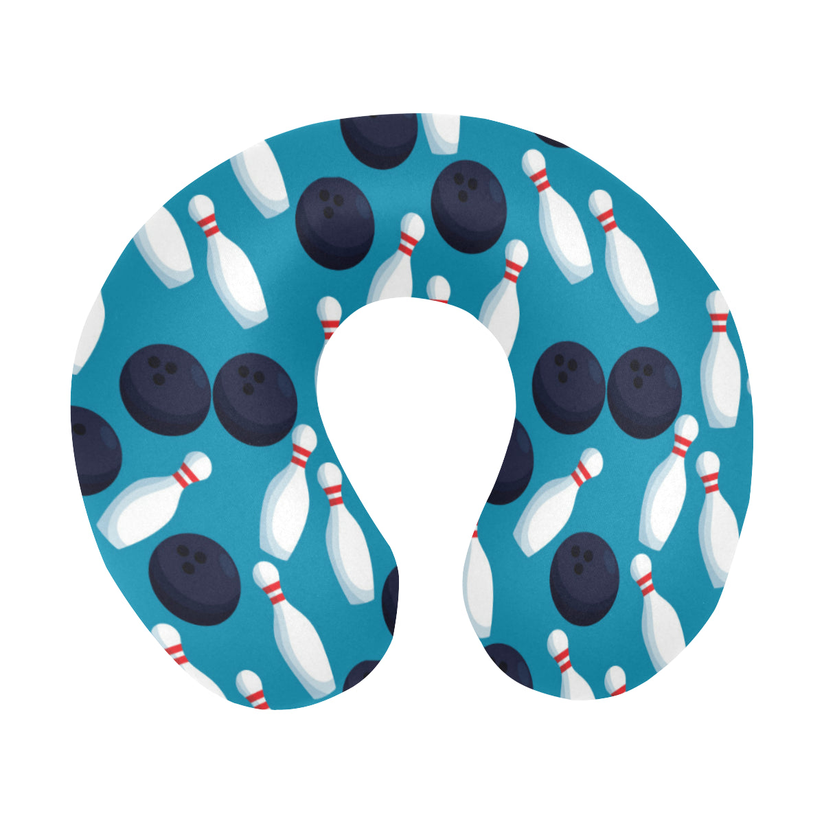 Bowling Pin Pattern Print Design 010 U-Shaped Travel Neck Pillow