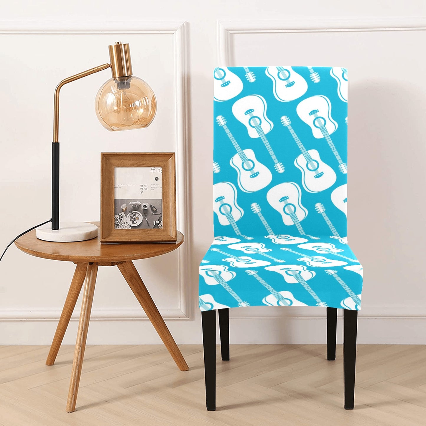 Acoustic Guitar Print Design LKS404 Dining Chair Slipcover