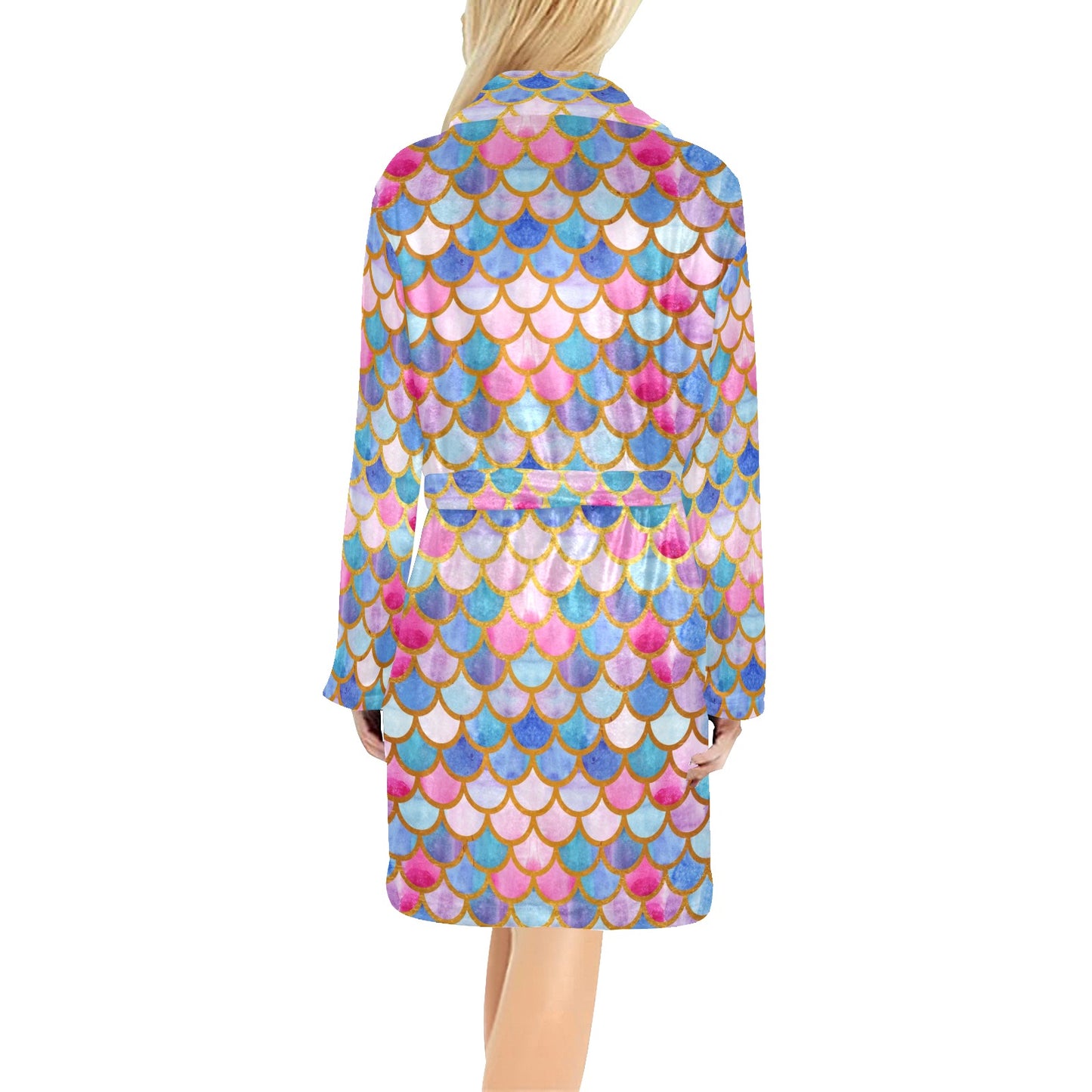 Scales Print Design LKS401 Women's Fleece Robe