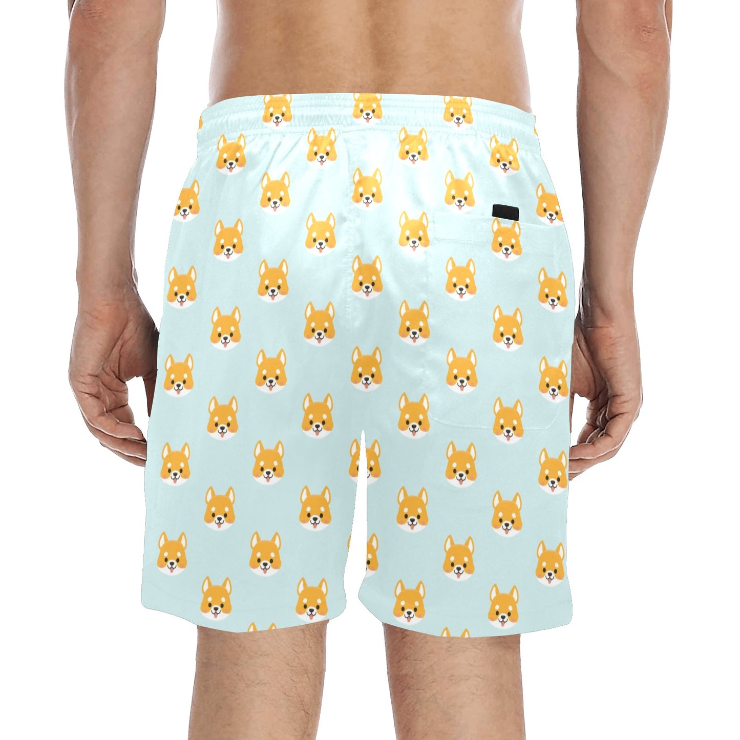 Shiba Inu Print Design LKS301 Men's Swim Trunks Beach Shorts