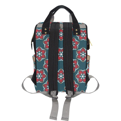 Poinsettia Pattern Print Design A03 Diaper Bag Backpack
