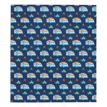 Camper Pattern Camping Themed No 3 Print Premium Quilt