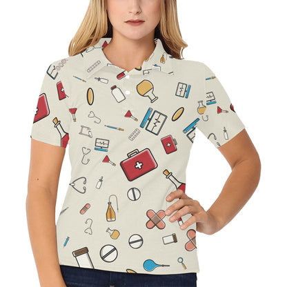 Nurse Pattern Print Design A04 Women's Polo Shirt