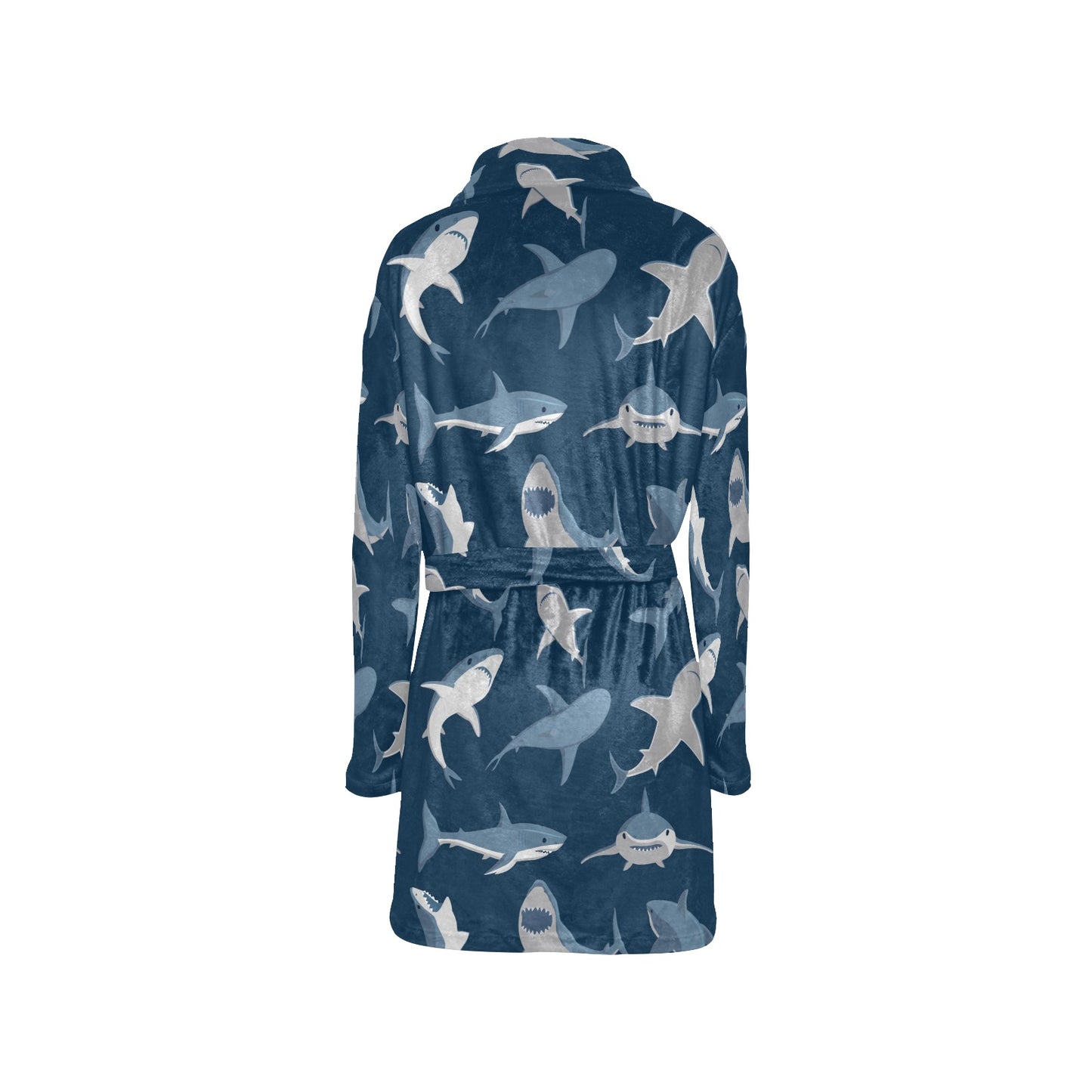 Shark Action Pattern Women's Fleece Robe