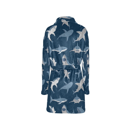 Shark Action Pattern Women's Fleece Robe