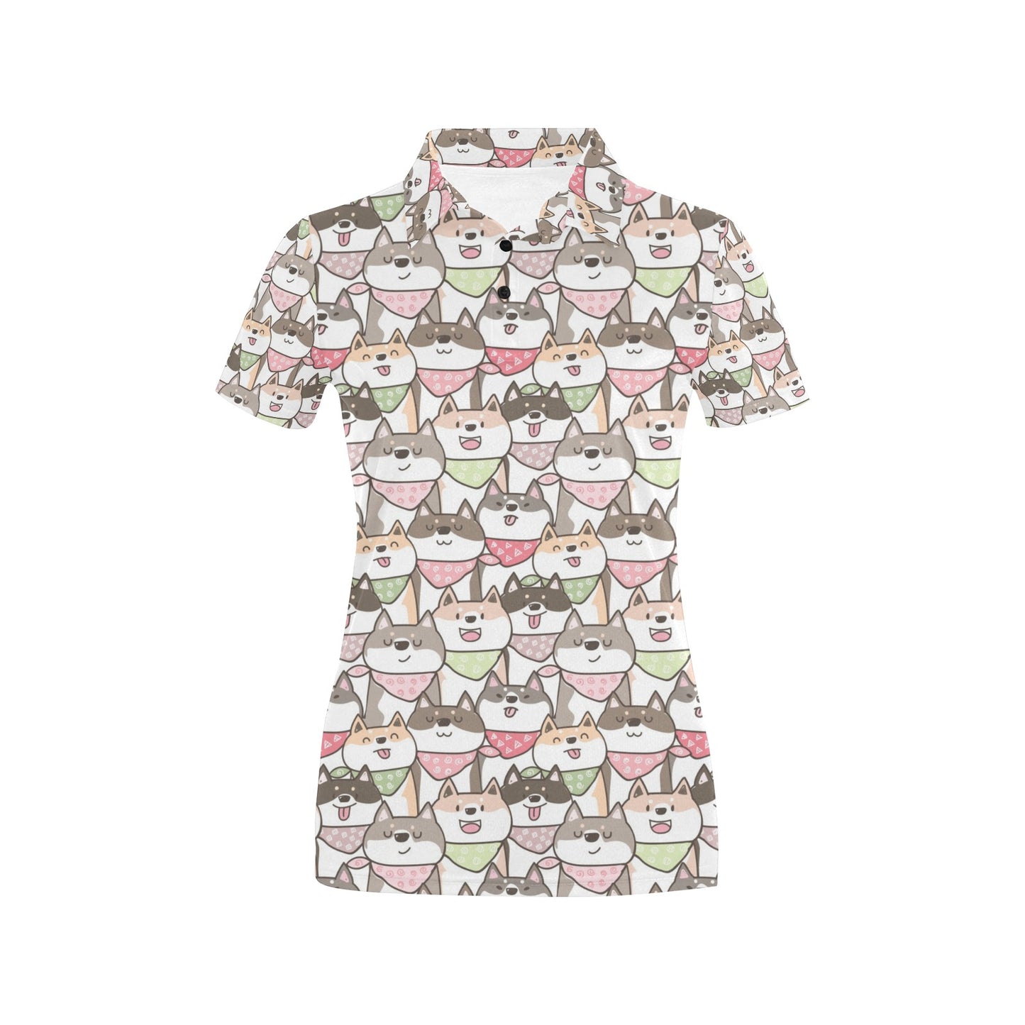 Shiba Inu Print Design LKS305 Women's Polo Shirt