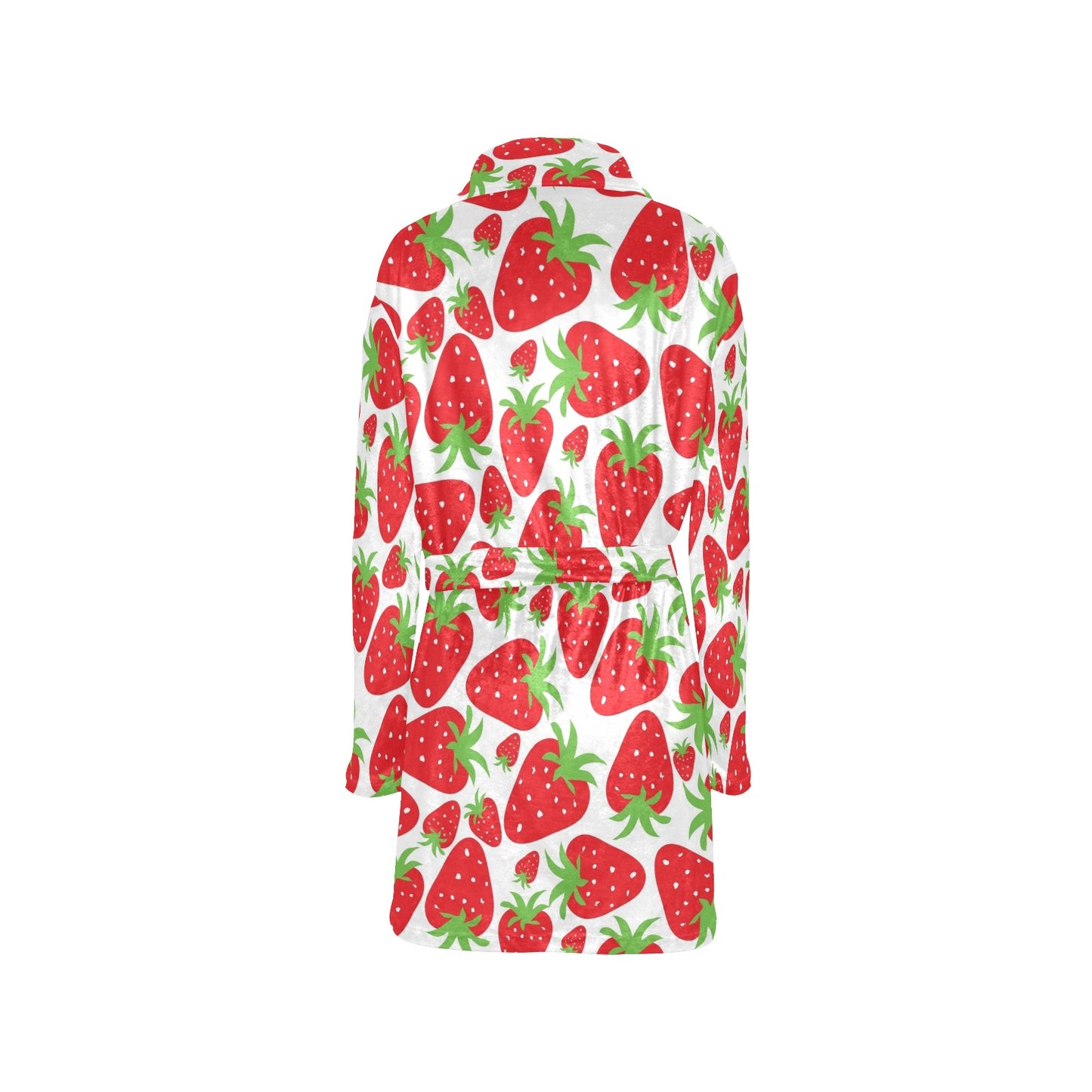 Strawberry Pattern Print Design SB01 Women's Fleece Robe