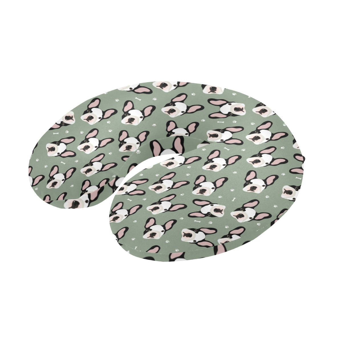 Boston Terrier Pattern Print Design 05 U-Shaped Travel Neck Pillow