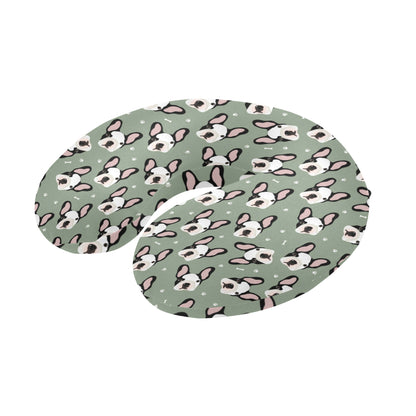 Boston Terrier Pattern Print Design 05 U-Shaped Travel Neck Pillow