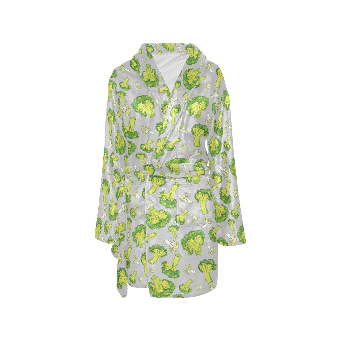 Broccoli Pattern Print Design 03 Women's Fleece Robe