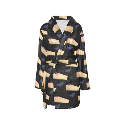 Cheesecake blueberry Pattern Print Design CK01 Women's Fleece Robe