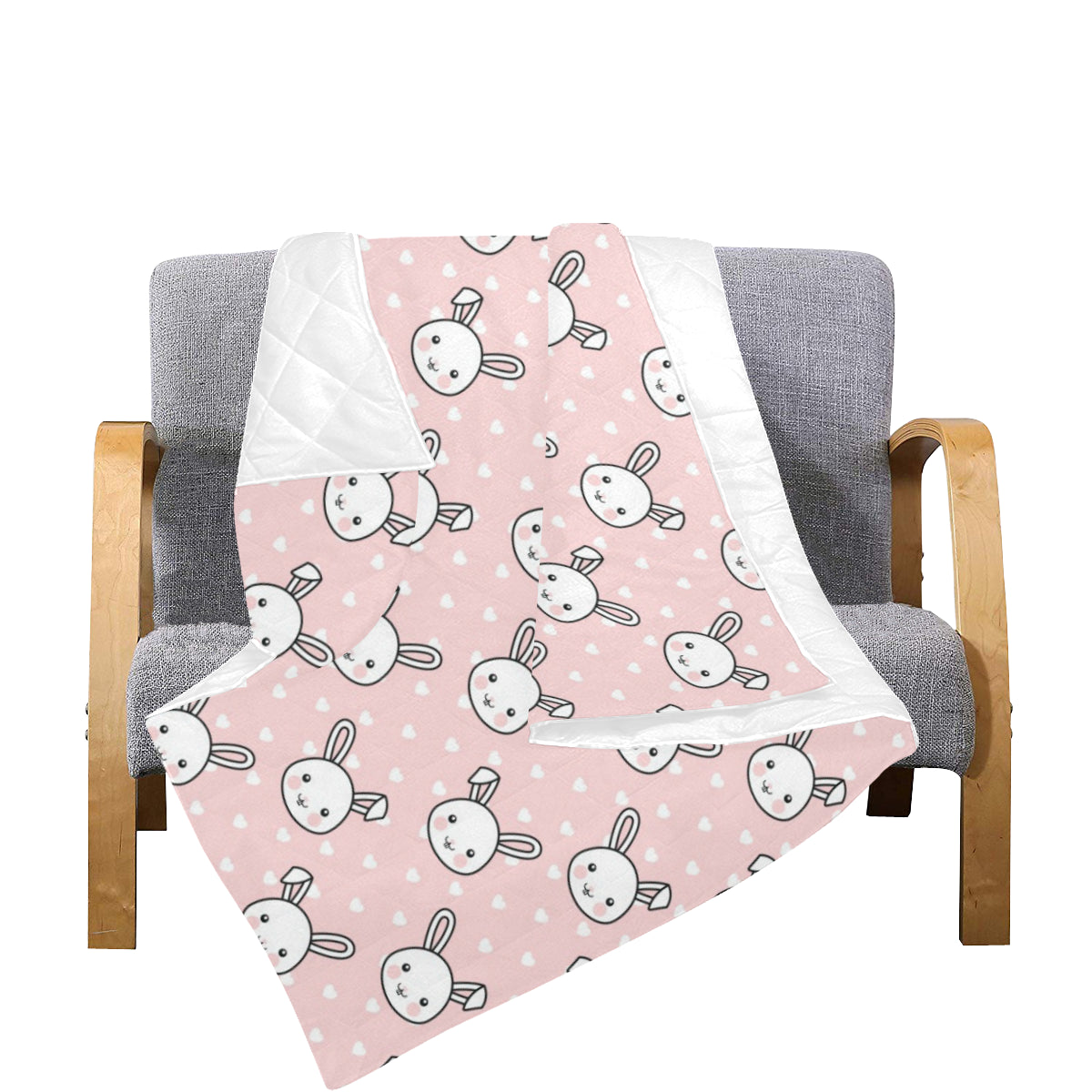 Rabbit Pattern Print Design RB02 Premium Quilt