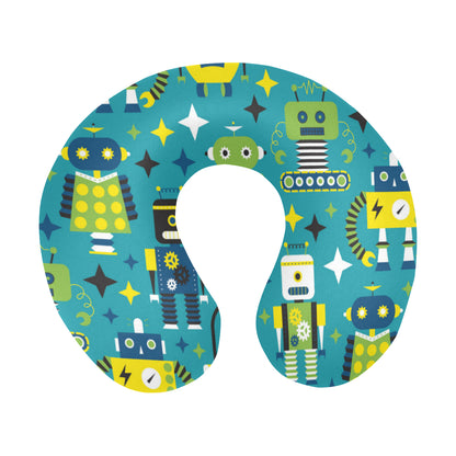 Robot Pattern Print Design A02 U-Shaped Travel Neck Pillow