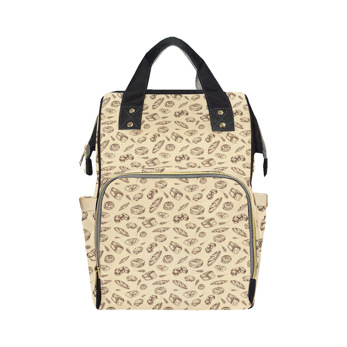 Bread Pattern Print Design 04 Diaper Bag Backpack