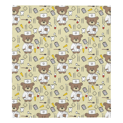 Nurse Bear Pattern Print Design A02 Premium Quilt