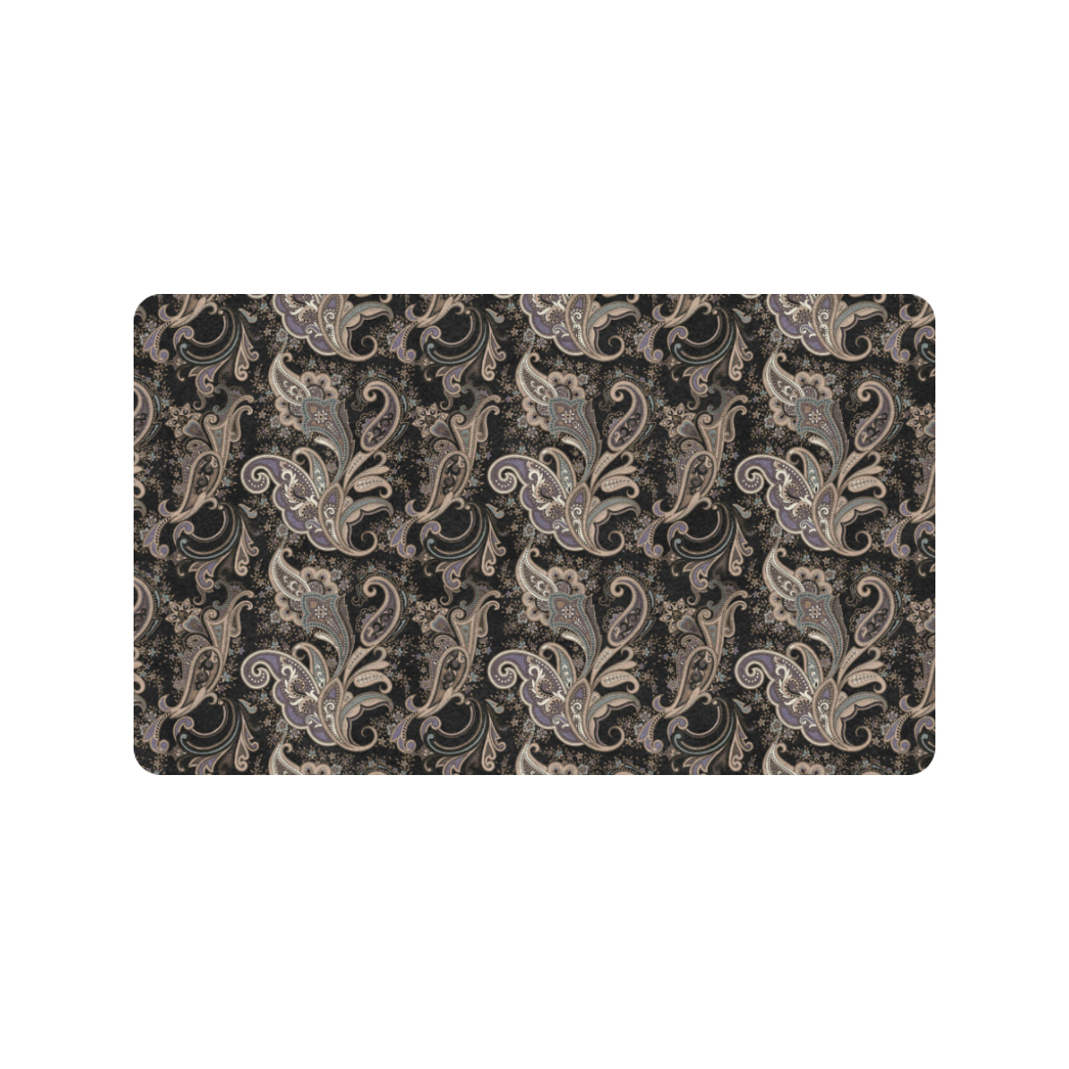 Paisley Mandala Design Print Rubber Doormat