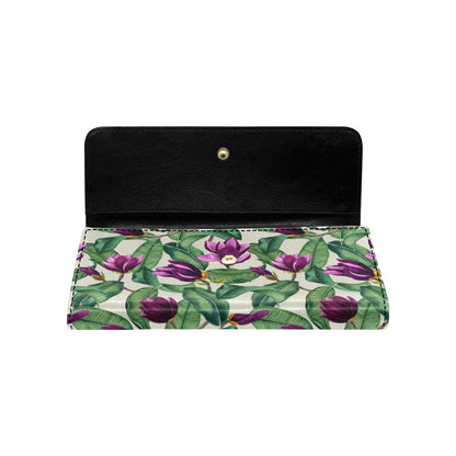 Magnolia Pattern Print Design MAG07 Women's Trifold Wallet