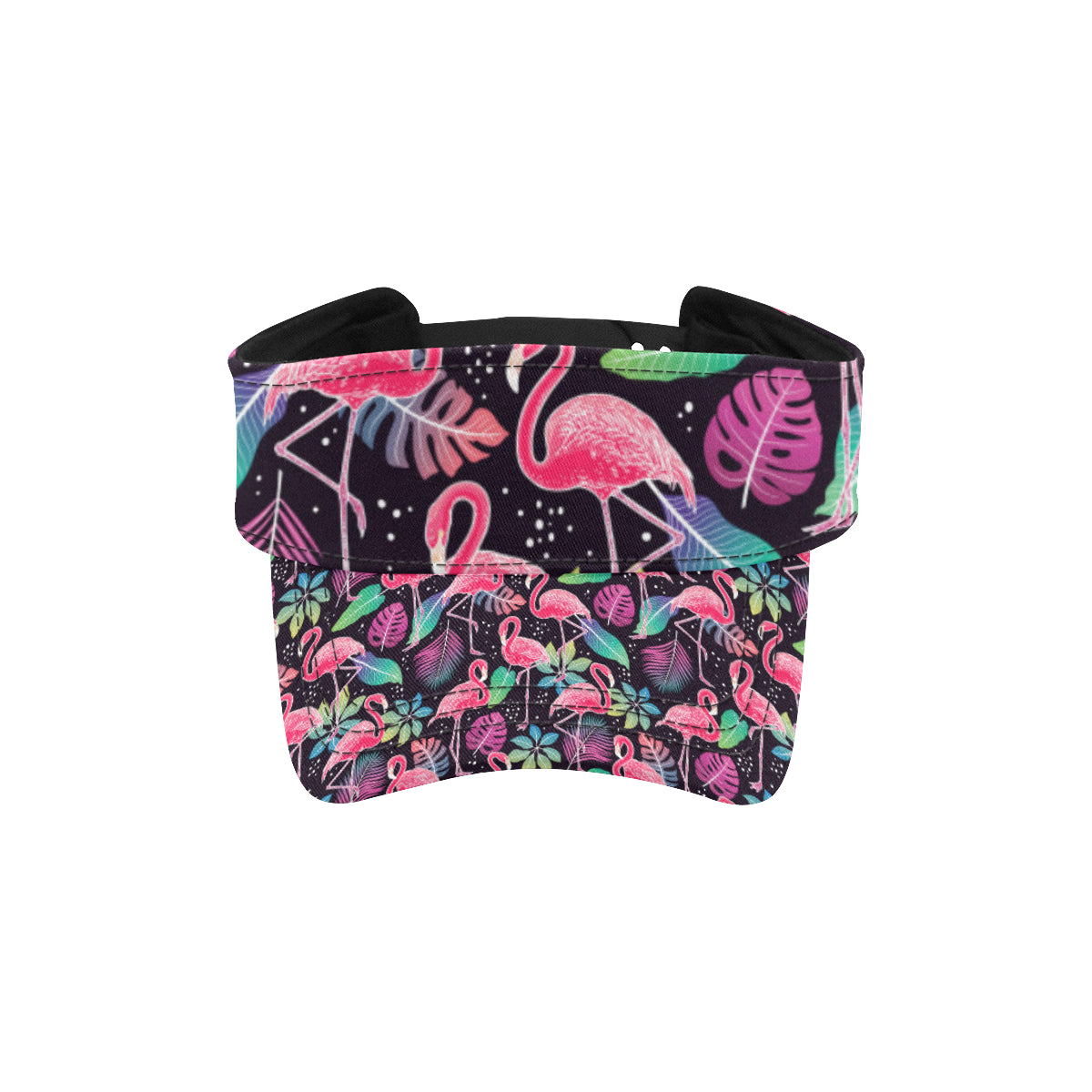 Flamingo Tropical leaves Neon Print Unisex Sun Visor