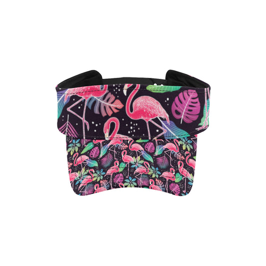 Flamingo Tropical leaves Neon Print Unisex Sun Visor