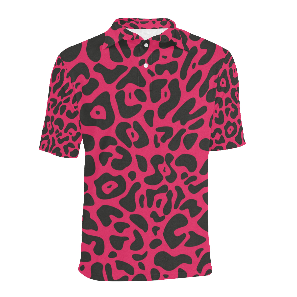 Cheetah Pink Print Pattern Men Polo Shirt