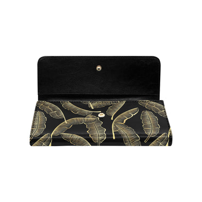 Banana Leaf Pattern Print Design BL07 Women's Trifold Wallet
