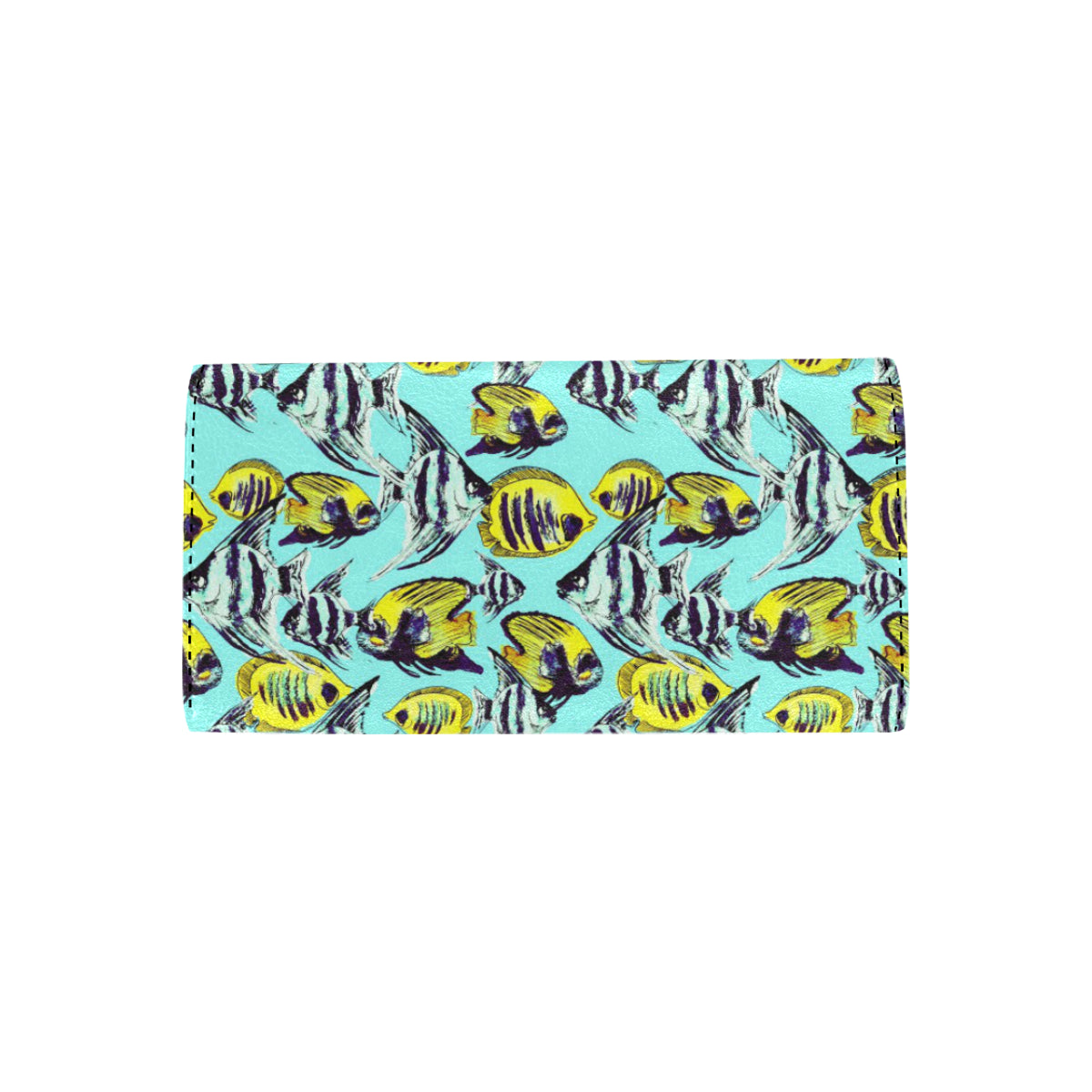 Angelfish Pattern Print Design 02 Women's Trifold Wallet