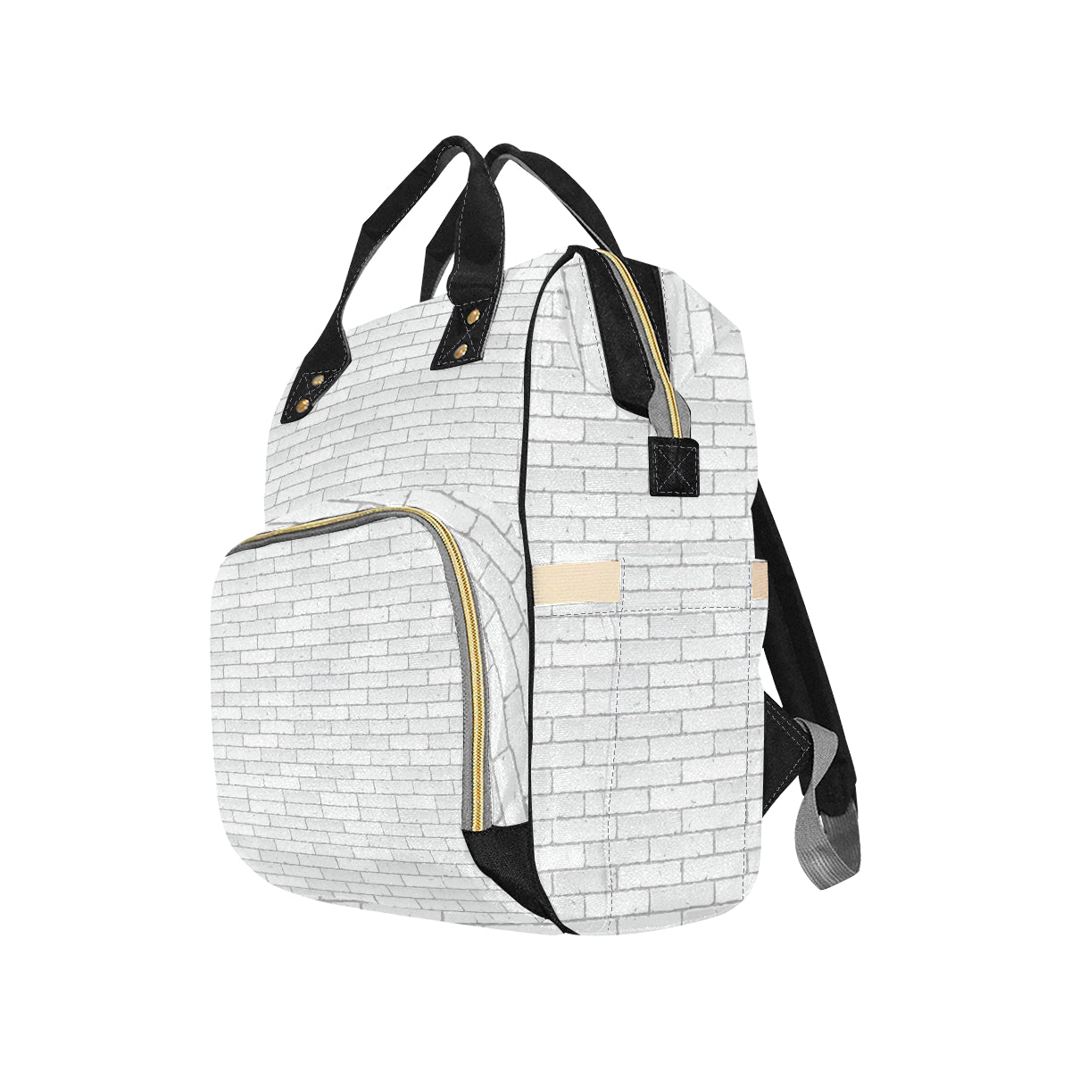 Brick White Pattern Print Design 03 Diaper Bag Backpack