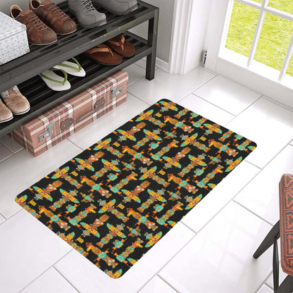 Totem Pole Cartoon Print Rubber Doormat