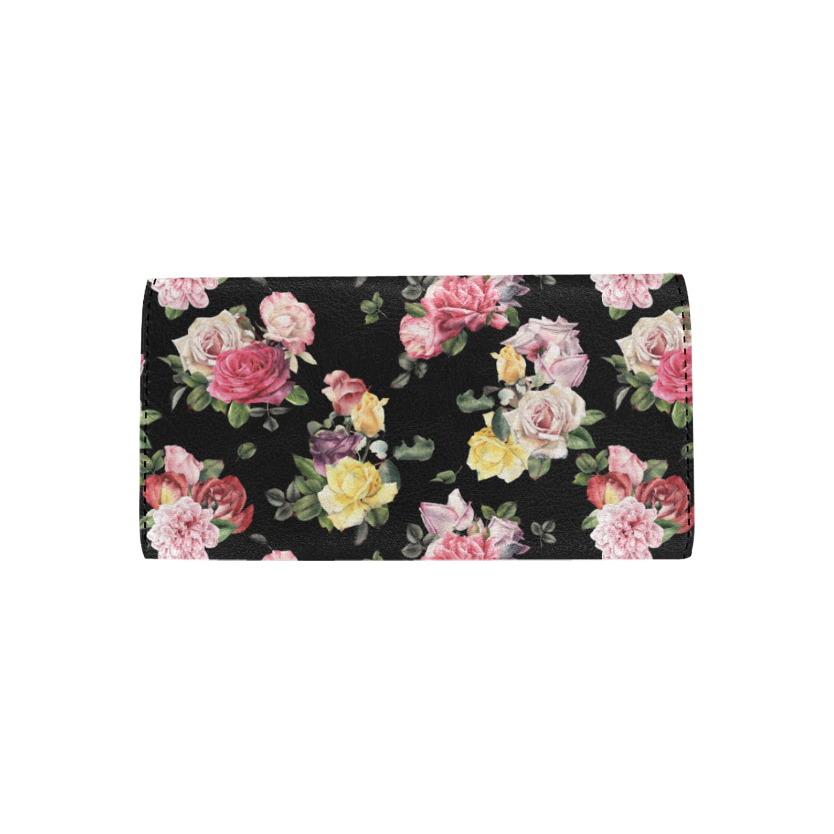 Rose Pattern Print Design RO010 Women's Trifold Wallet