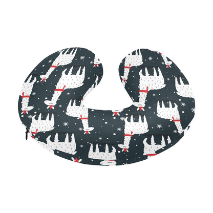 Alpaca Pattern Print Design 04 U-Shaped Travel Neck Pillow