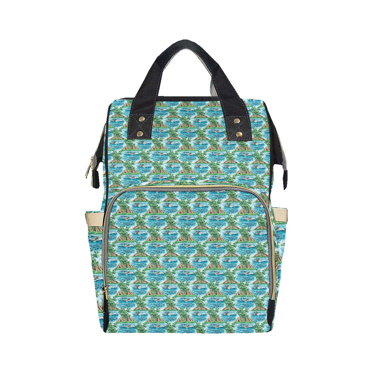 Palm Tree Hawaiian Themed Design Print Diaper Bag Backpack