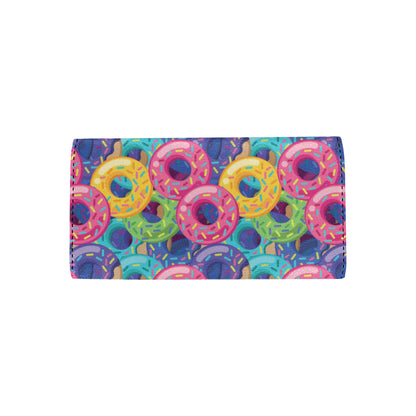 Donut Pattern Print Design DN010 Women's Trifold Wallet